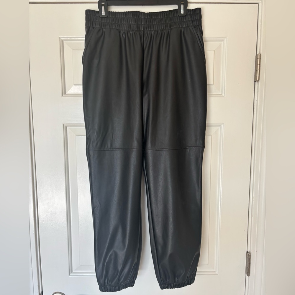 Women’s Halogen Faux Leather Black Jogger Pants